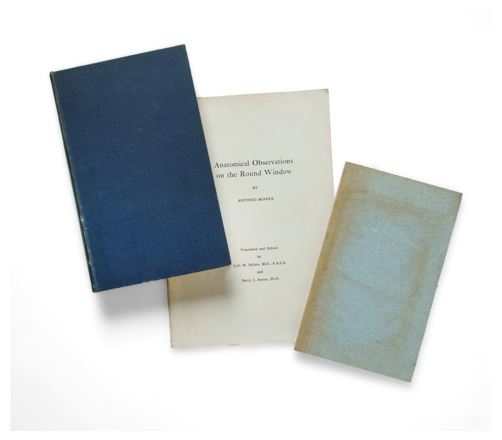 Three Volumes: Two Volumes on French Anatomy by Charles Jenty (1757) & Claude Person (1781) and a: Three Volumes: Two Volumes on French Anatomy by Charles Jenty (1757) & Claude Person (1781) and a Volume on the Ear and Throat: Antonio SCARPA (1772 facsimile) 1) JENTY, Charles Nicholas (C18th) 'An E
