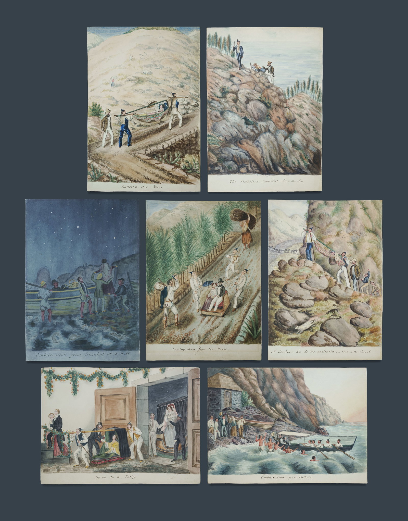 DE FRANCA Isabella Hurst (1797-1880) (7), Seven watercolours, 6 of which are copies of illustrations (1 of 8)