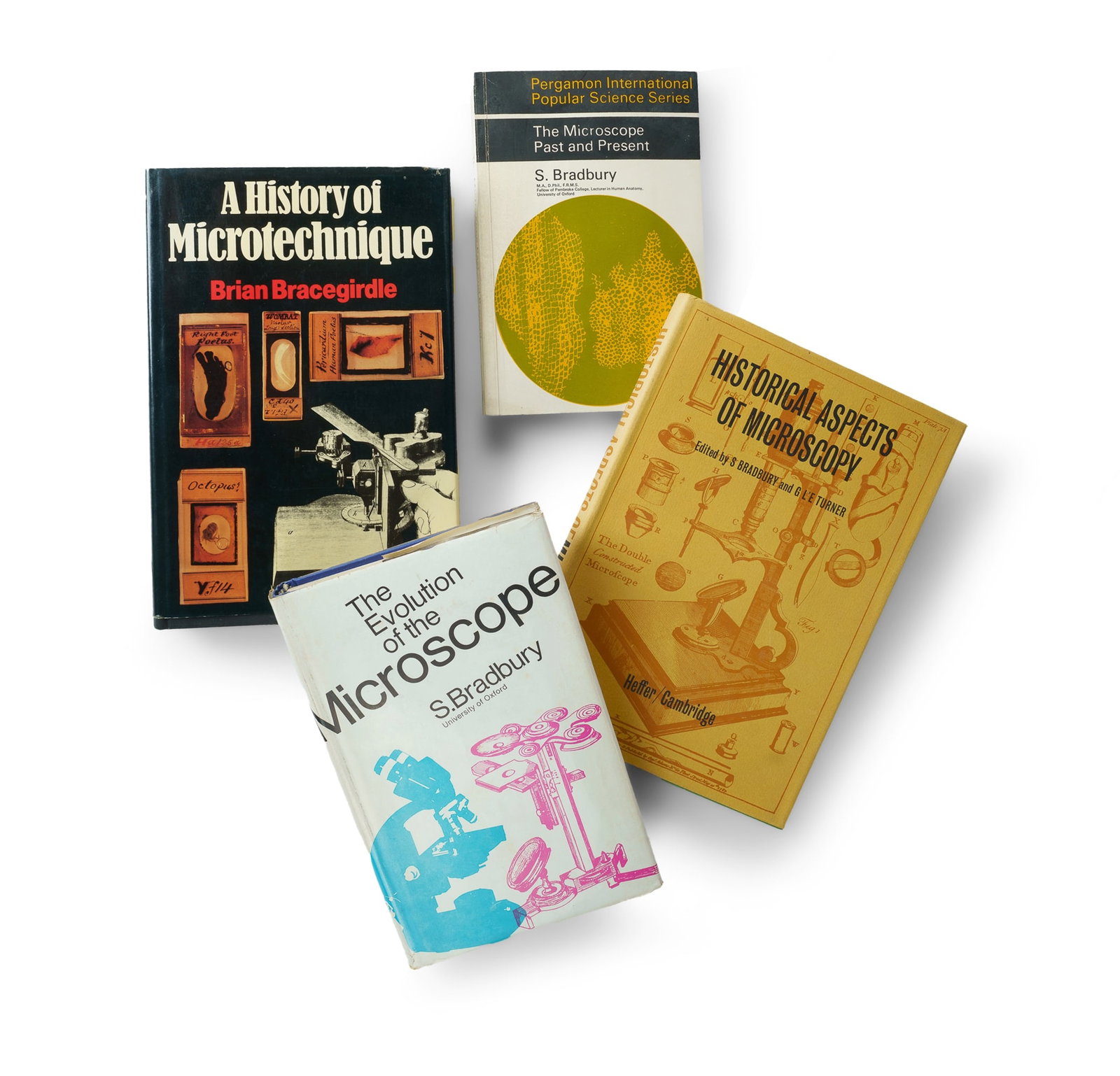 Five Volumes on the History of the Microscope: Clay (1932), Bracegirdle (1978), Bradbury & Turner (1 of 6)