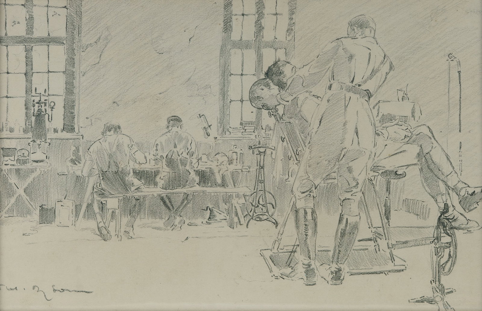 DYSON William Henry (Will) (1880-1938), '[Captain] Kenneth Russell [1885-1945] attending to a (1 of 2)