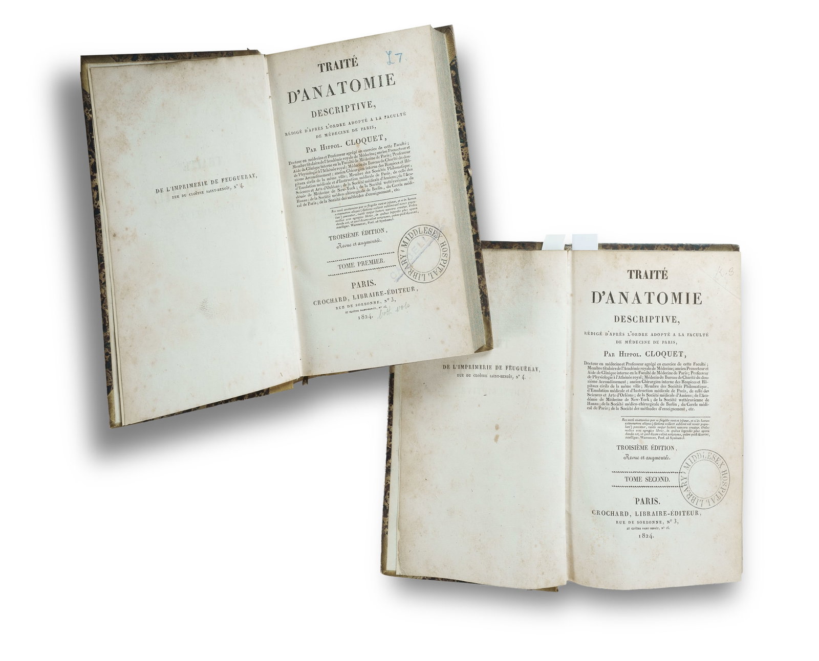 2 Volume French Set of Hippolyte Cloquet's 'Traite d'Anatomie Descriptive' (Descriptive Anatomy) (1 of 3)