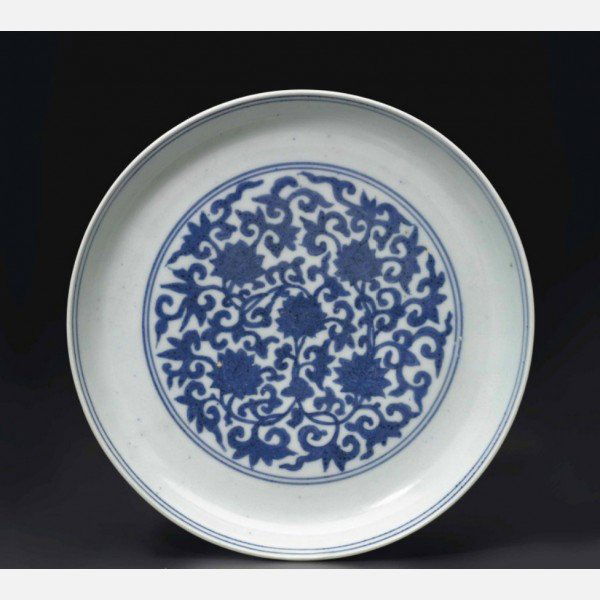 A Blue and White Shallow Dish, Jiajing Reign, Ming (1 of 6)