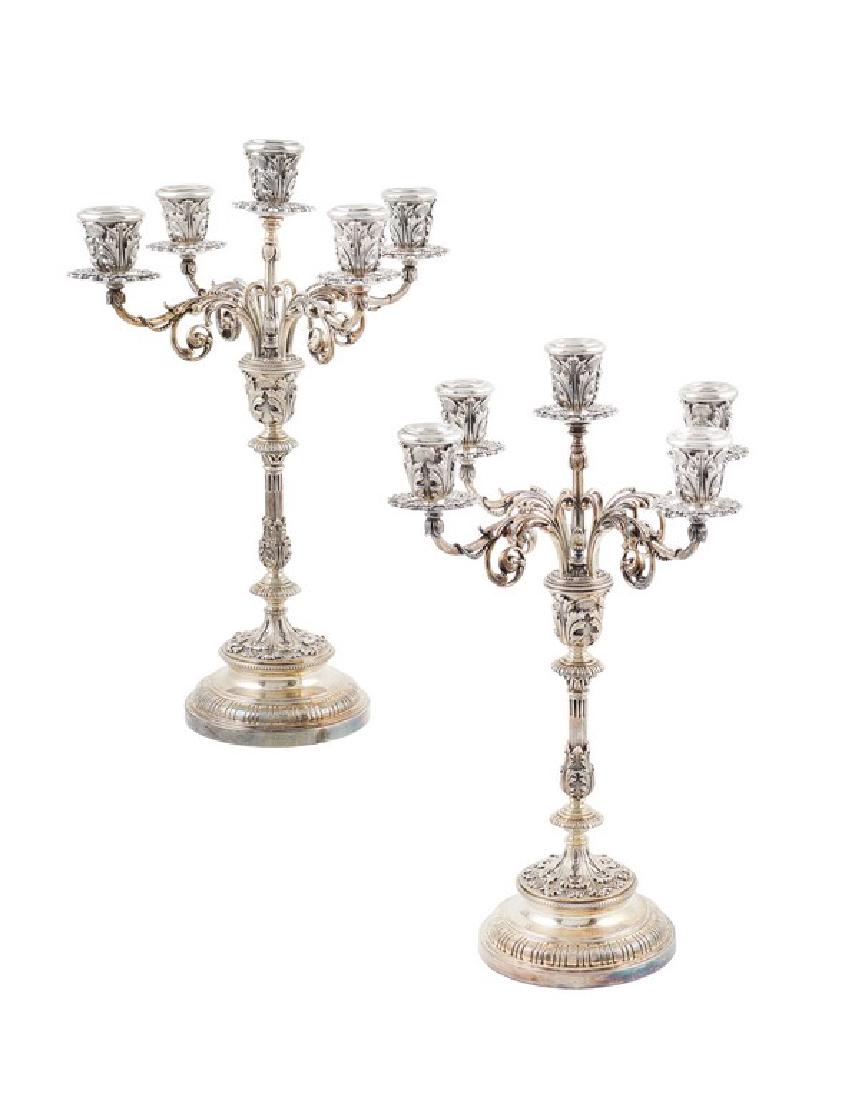 A pair of 800 silver candelabra Milan, 1930/40s 36,5x26 (1 of 2)