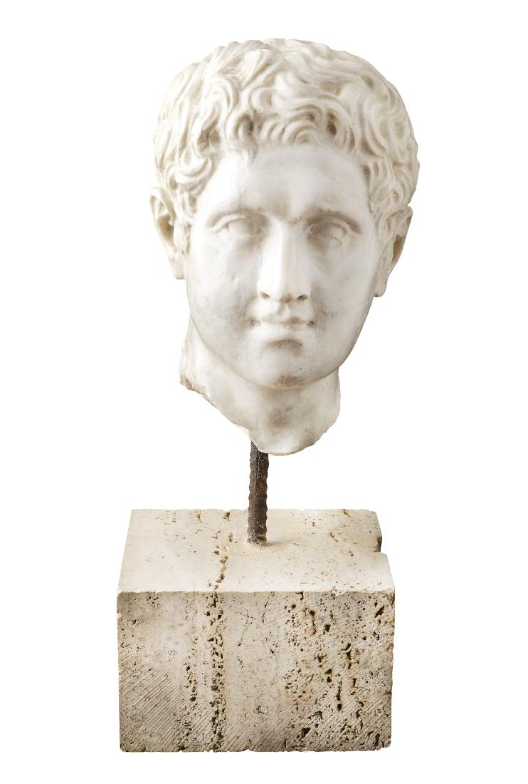 A white marble head Italy, late XVIII century h. 52 cm. (1 of 2)