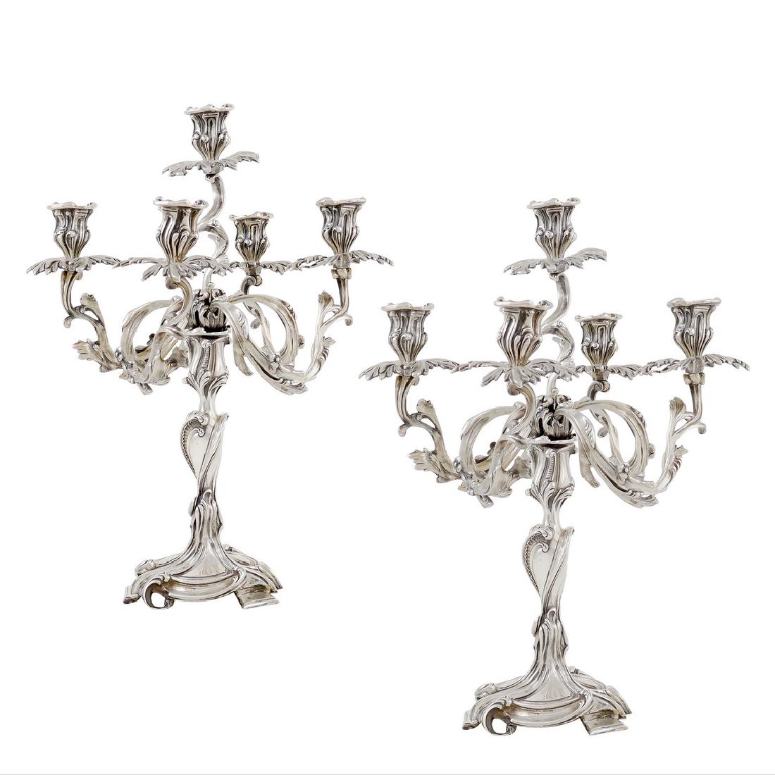 A pair of five-lights silver candelabra Italy, 20th (1 of 1)