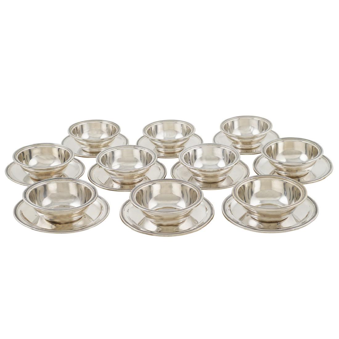 A set of silver cups and their plates (10) Alessandria, (1 of 1)