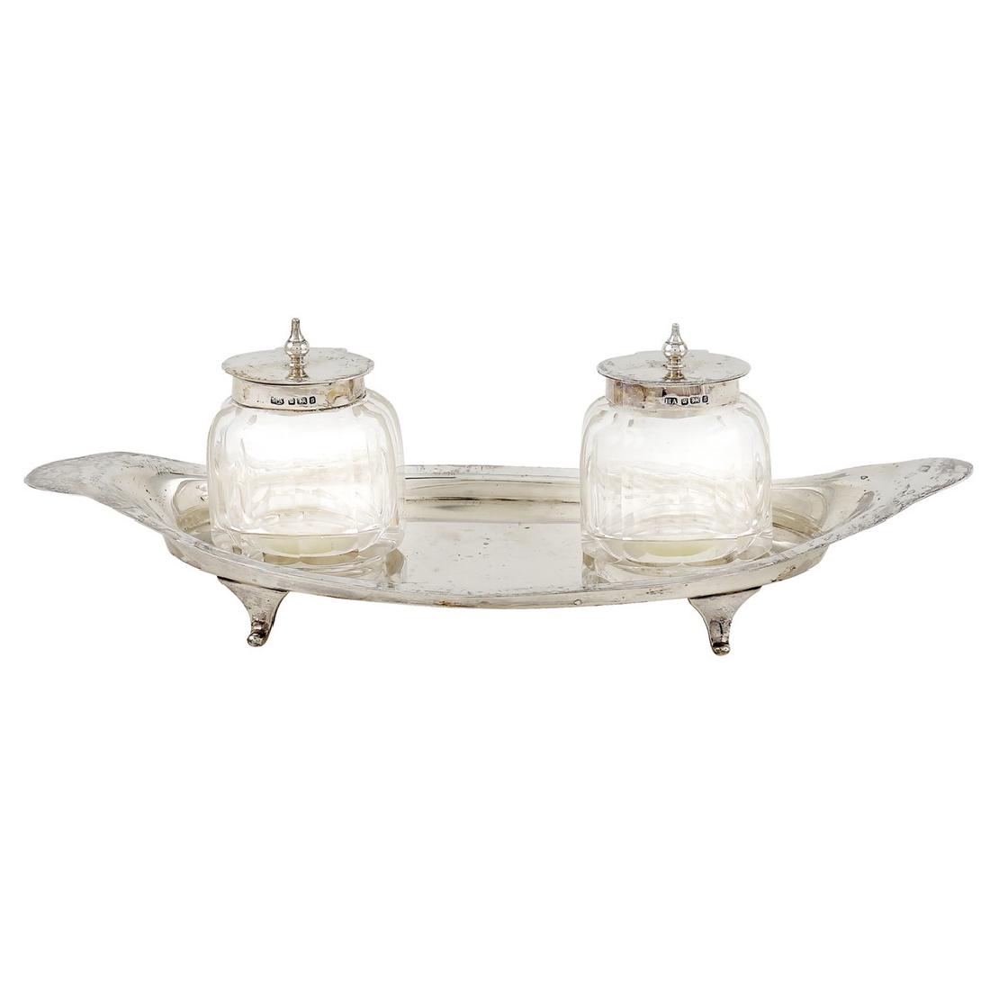 A silver inkwell Sheffield, 1911 peso 150 gr. (1 of 1)