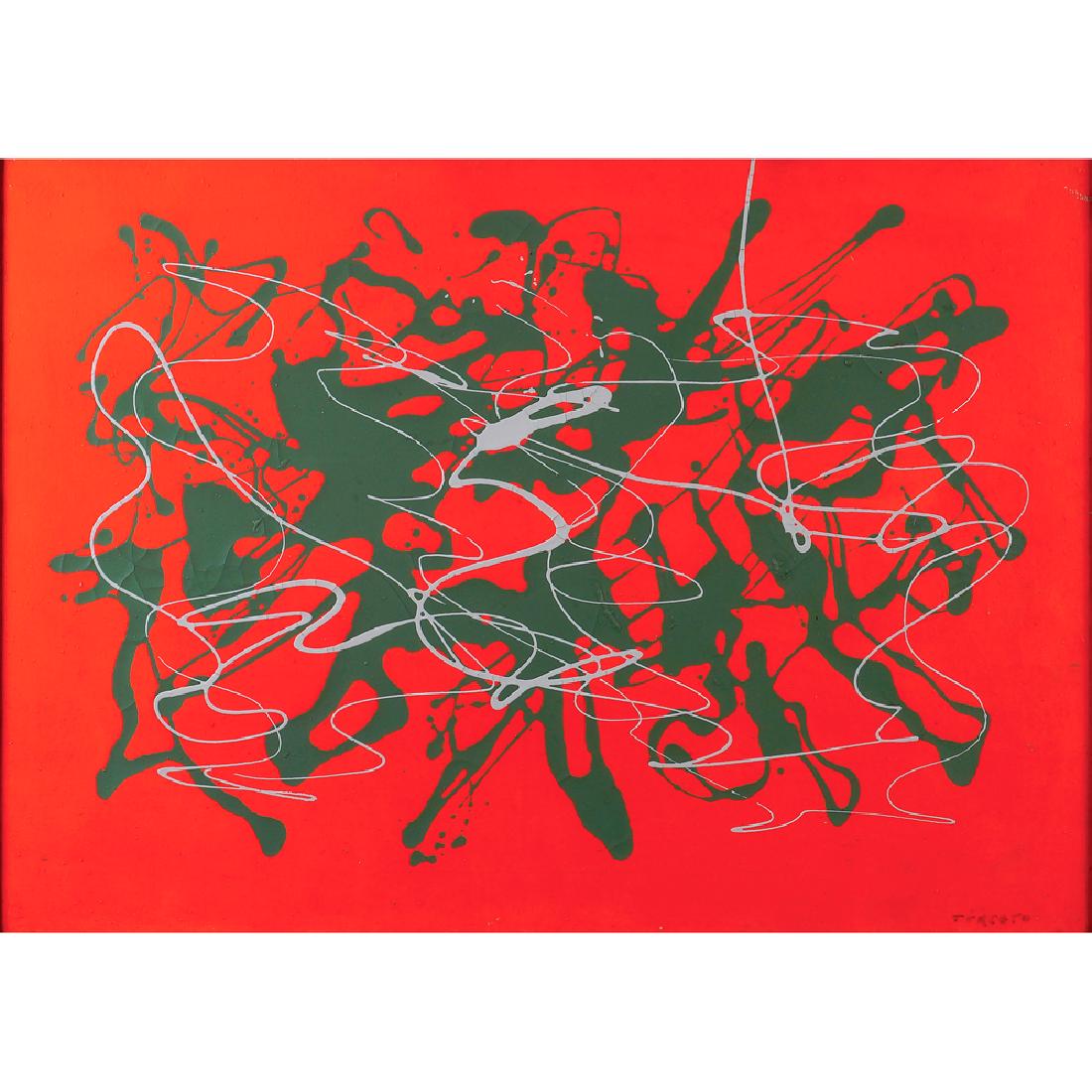 Giulio Turcato Mantova 1912- Rome 1995 50x70 cm.: "Untitled" oil and mixed technique on canvas signed on the right bottom framed On the back: original Turcato n. B109163121213 - RPost50 Provenance: Giulio Santarelli collection Marino-Roma