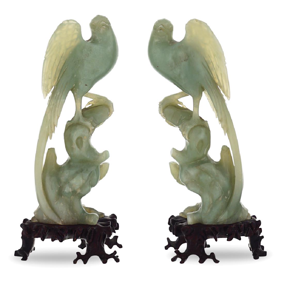Pair of Jade sculptures China, 20th century h. 20 cm (1 of 1)
