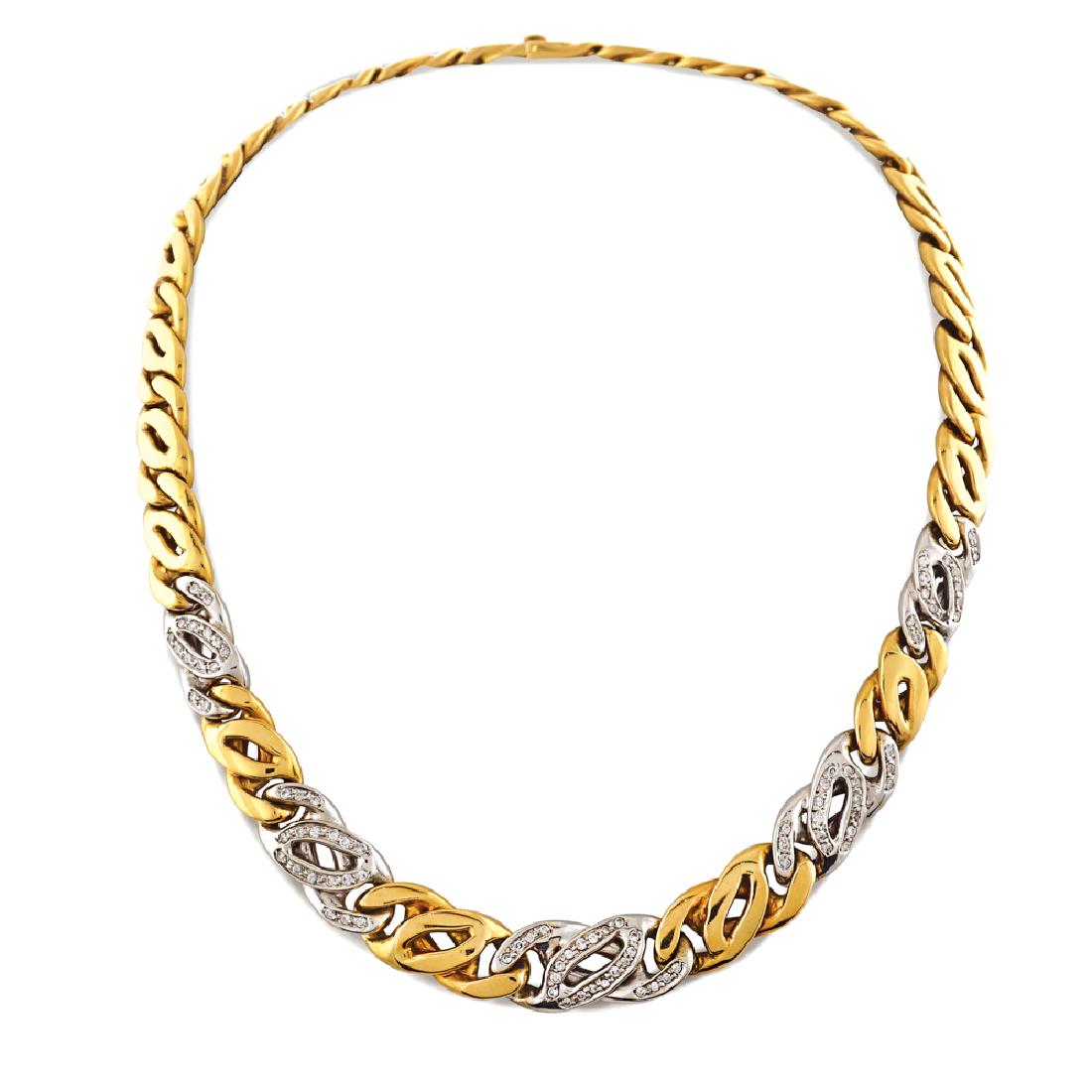 18kt two color gold and diamond collier  weight 110 gr. (1 of 1)