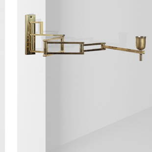 Nucci Valsecchi Italia, 1970s 25x52x7 cm. (closed): brass wall lamp, production brand