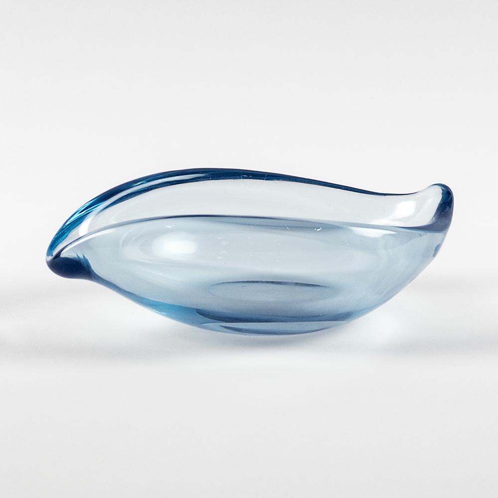 Per LÃ¼tken, prod. Holmegaard: Denmark 1955 6x17x12 cm. "Aqua" series ashtray, glass