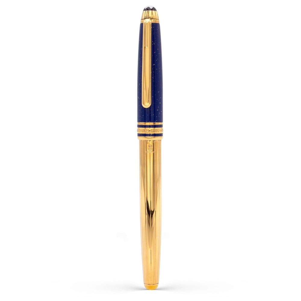 Montblanc Meisterstuck Ramses II collection, fountain: gold plated silver, 18kt yellow gold nib, lapis lazuli and gilt metal cap, ref. IML03560. Complete with different manufacture box