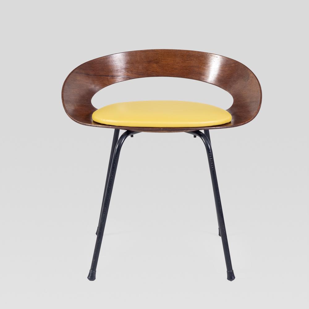 Luciano Nustrini, prod. Poltronova: Italy, 1960s, 55x55x40cm., painted metal, wood and upholstered fabric stoolLiterature: Domus 407, October 1963, p. 17