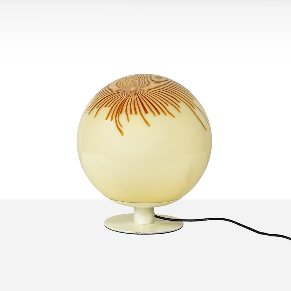 Prod. La Murrina: Murano, 1970s, 36x30 cm., Hydra series table lamp in painted metal, opaline glass and colored glass, slight wears