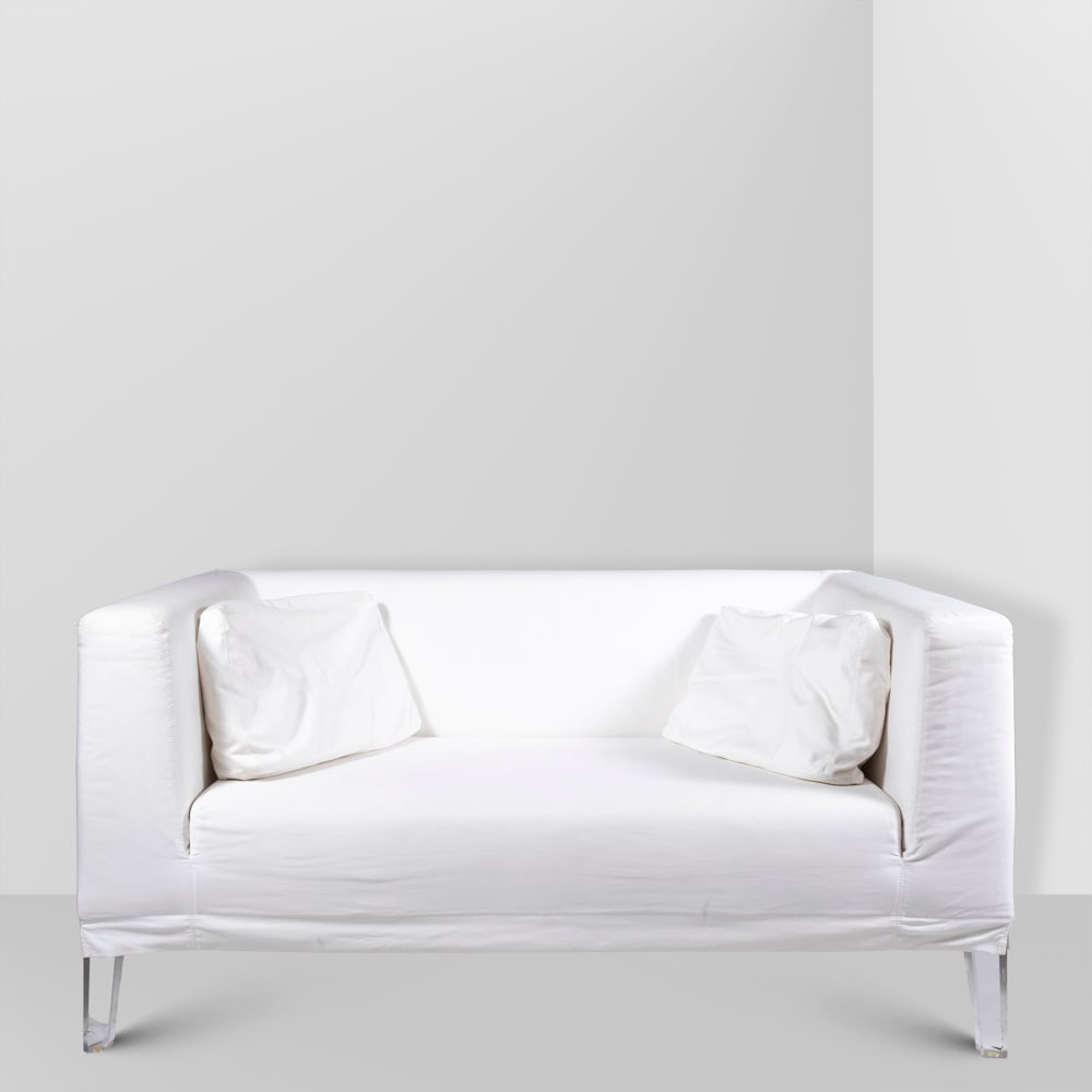 Philippe Starck, prod. Driade: Italy, 2000s, 75x160x85 cm., Small Nothing mod. sofa in padded fabric and perspex, production label, slight wears