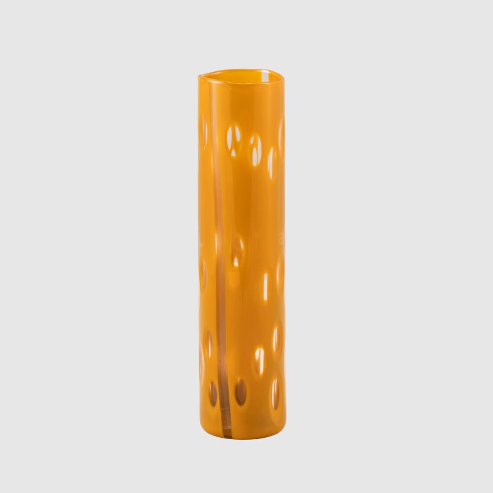 Toni Zuccheri, prod. Venini: Murano, 1965, 32x8 cm., Scolpiti series vase in transparent and colored glass, pointed signature.Literature: Franco Deboni, I vetri Venini, Catalogo 1921-2007, volume II, Allemandi & C ed. 2007, fig.