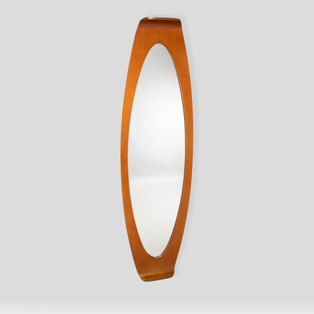 Franco Campo e Carlo Graffi: Italy, 1960s, 147x42x8 cm., ood and mirrored wwall mirror