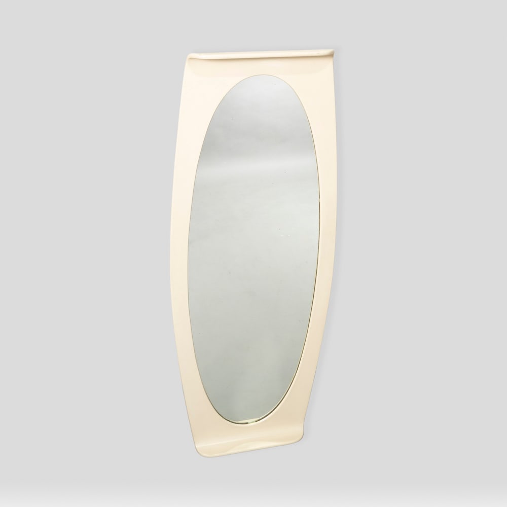 Franco Campo e Carlo Graffi: Italy, 1960s, 120x49x7.5 cm., painted wood and mirrored glass wall mirror, slight wears