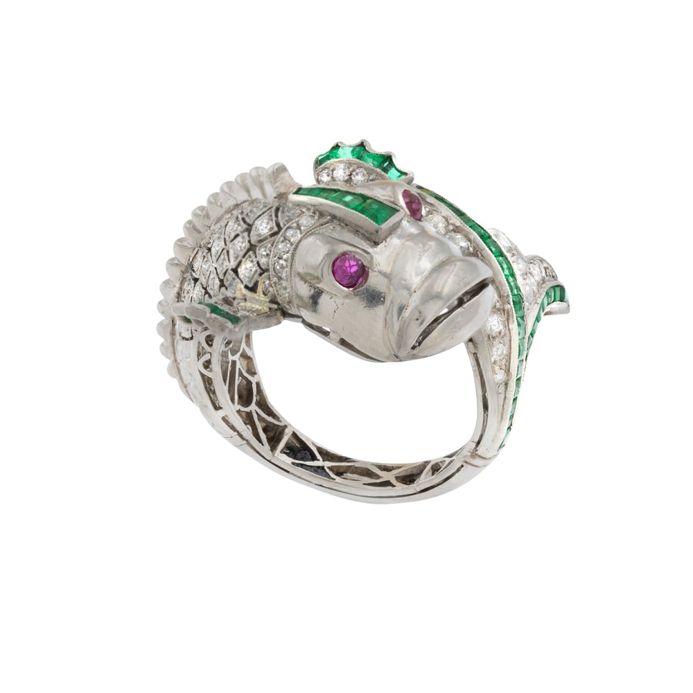 Platinum fish shaped ring (1 of 1)