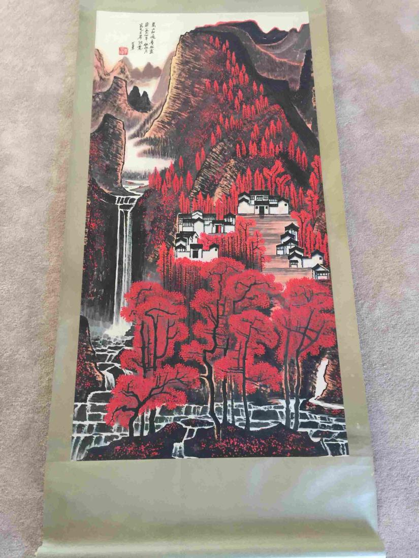 Exquisite mountain and red leaves scroll painting (1 of 3)