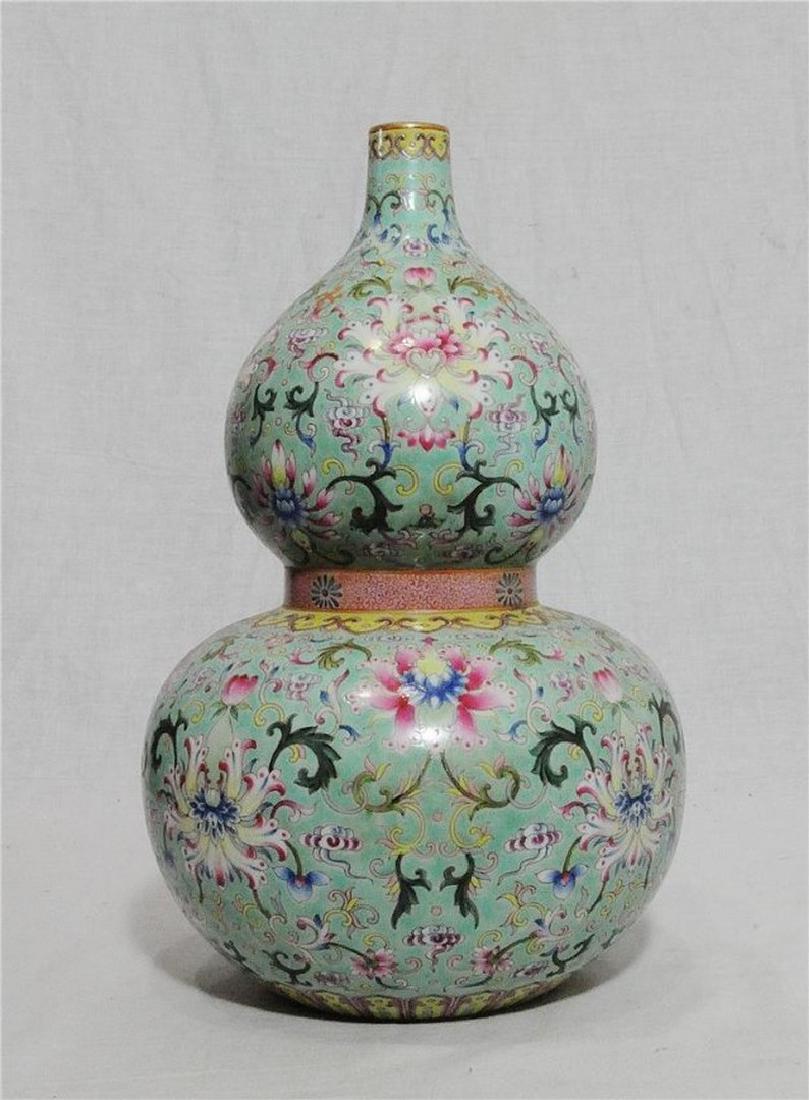 Chinese Famille Rose Porcelain Gourd Shape Vase With Ma (1 of 4)