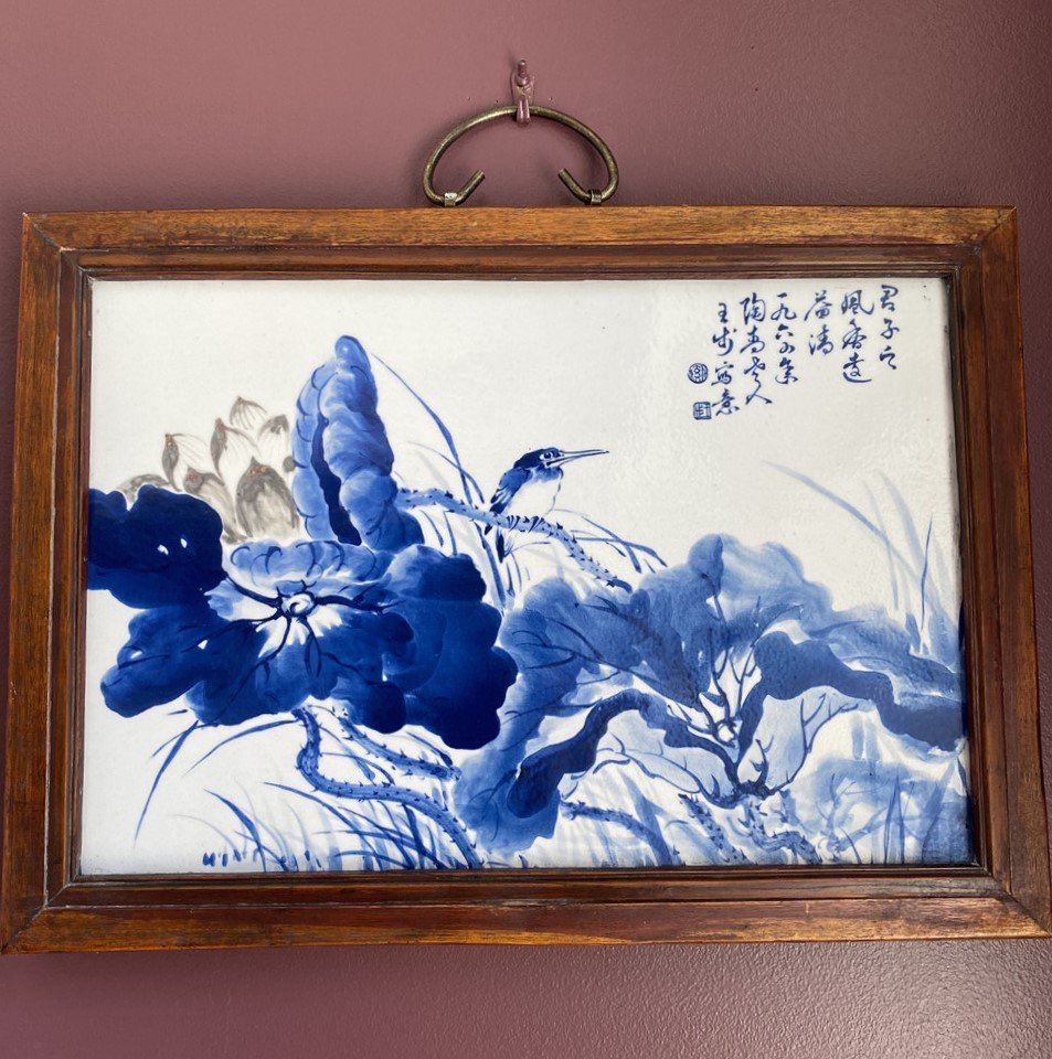 Master WangBu Mark blue and white flower and bird (1 of 5)
