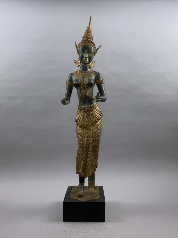 Gold-plated bronze statue of south Asian goddess (1 of 6)