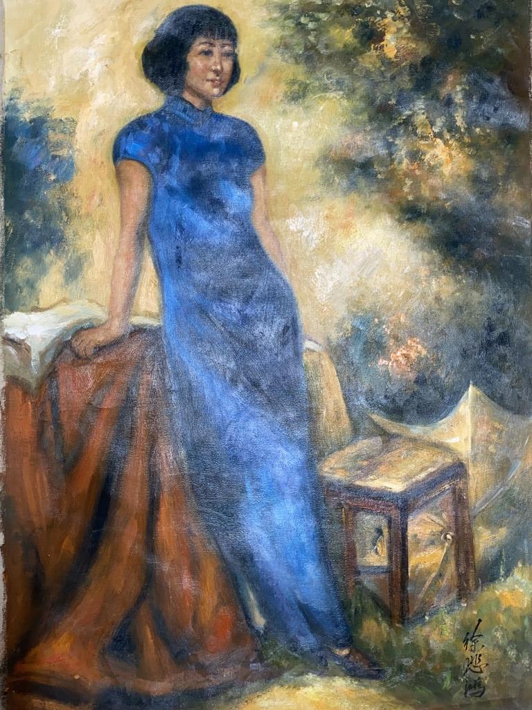 Oil painting on canvas.Modern Chinese oil painting. Celebrity name . XUBEIHONG (1 of 1)