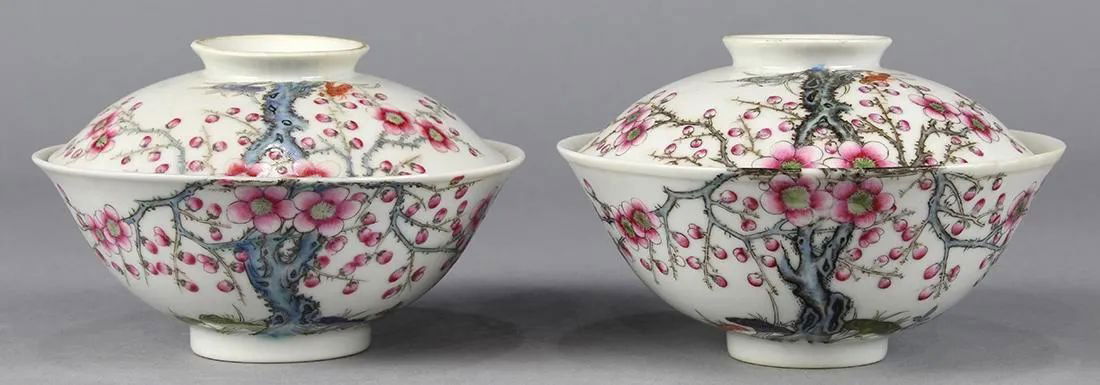 China, Qing Dynasty, Yongzheng,  Porcelain tea cup with pastel cover (1 of 7)