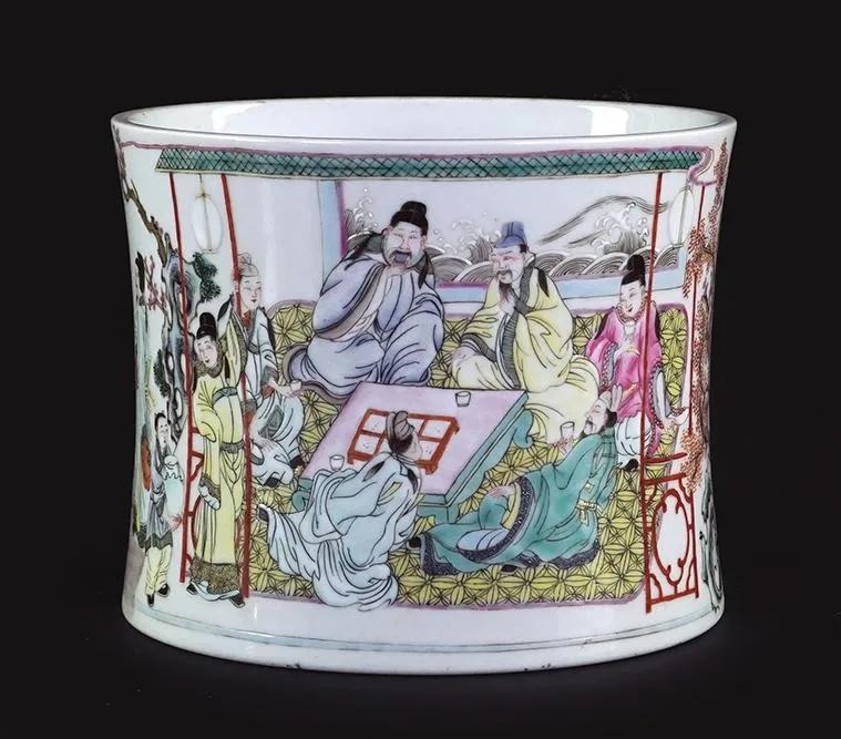 Chinese Qing Dynasty Yongzheng Mark Famille Rose Porcelain Brush Pot (1 of 7)