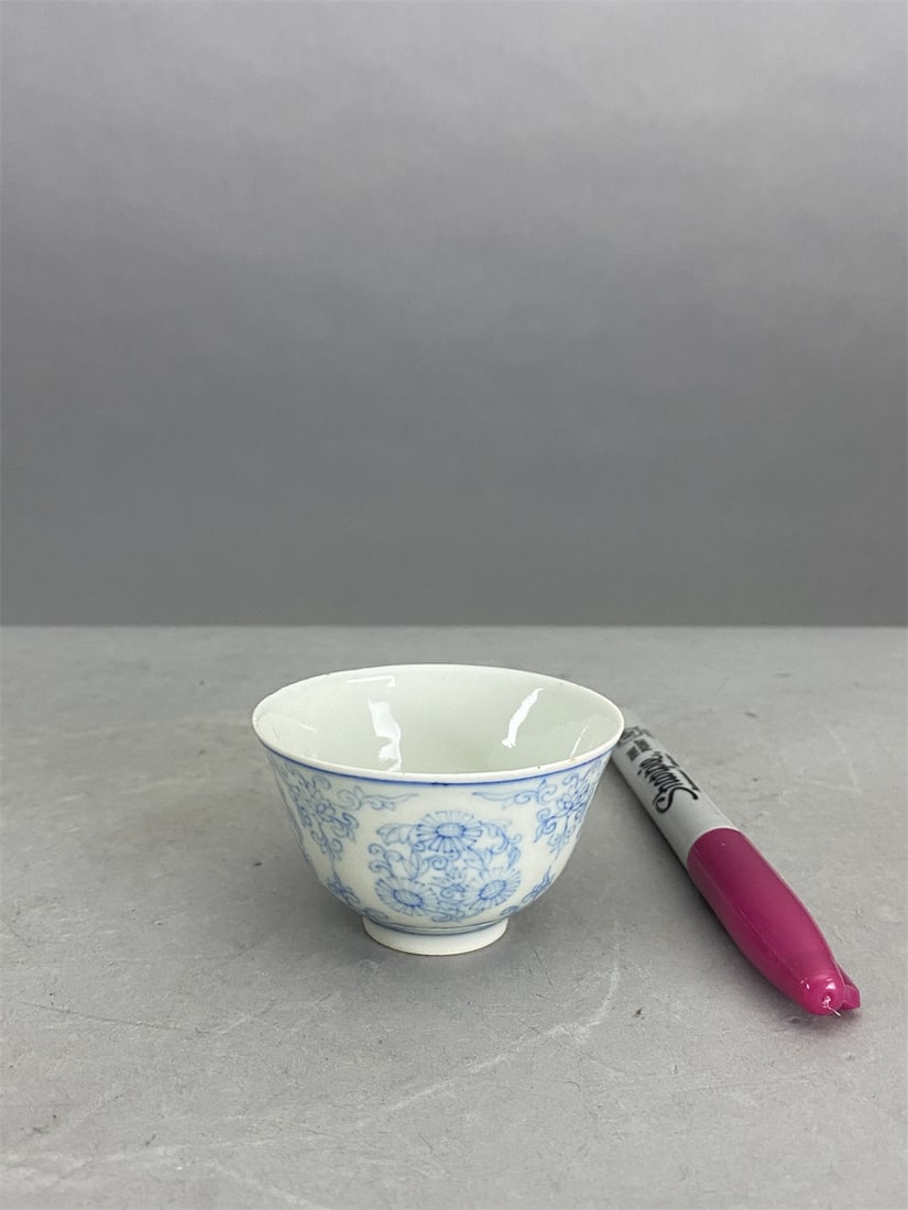 Chinese Qing Dynasty Yongzheng Mark blue and white porcelain tea cup (1 of 5)