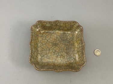 Chinese Song Dynasty Style Ge Kiln porcelain square washbasin