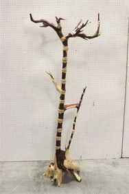 Rare Chinese natural zitan wood carved coat hanger furniture
