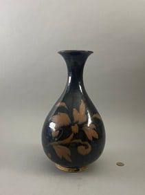 Chinese Song Dynasty style Cizhou Kiln black glazed and brown painted YuHuChun vase