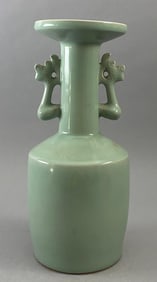 Chinese Song Dynasty Longquan kiln Blue Glaze Double-Ear Bottle