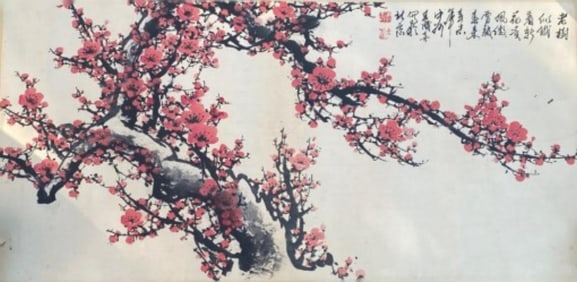 Chinese ink painting on scroll of Master WangChengXi