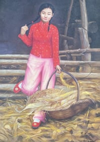 Chinese oil painting on canvas of Master WuJingHan style
