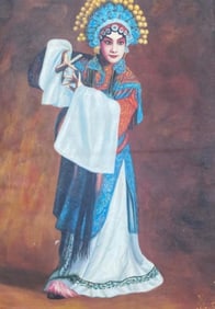 Chinese oil painting on canvas of Master WuZuoRen style