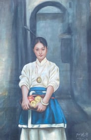 Chinese oil painting on canvas of Master PanHongHai style