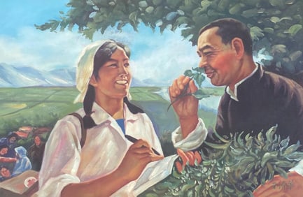 Chinese oil painting on canvas of Master LiuChunHua style