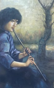 Chinese oil painting on canvas of Master XuBeiHong style