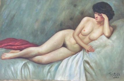 Chinese oil painting on canvas of Master LeShangYi style