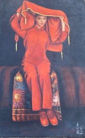 Chinese oil painting on canvas of Master WangLiu style