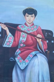 Chinese oil painting on canvas of Master ChenYiFei style