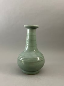 Chinese Song Dynasty style Longquan Kiln Green Glazed String Pattern Diameter porcelain Vase