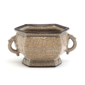 Chinese 'Ge-Type' Hexagonal Censer porcelain
