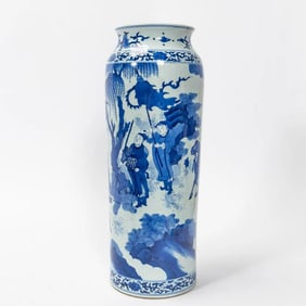 Chinese Kangxi period blue and white porcelain Qing Dynasty style Tongping