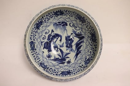 Large Chinese blue and white bowl