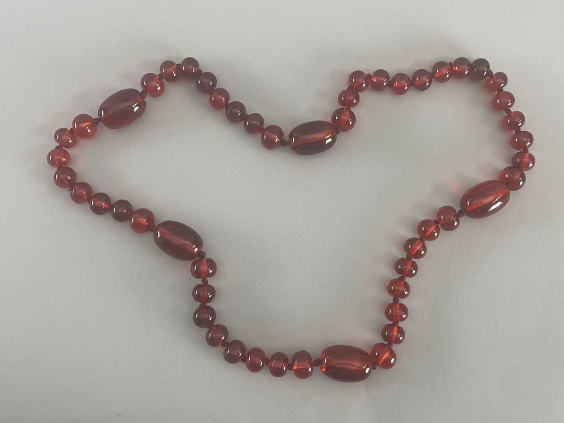 Chinese antique red jewelry necklace (1 of 1)